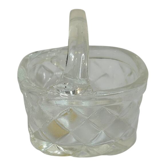 Vintage Midwest Importers Glass Mini Braided Design Basket Toothpick Holder - Picture 2 of 8